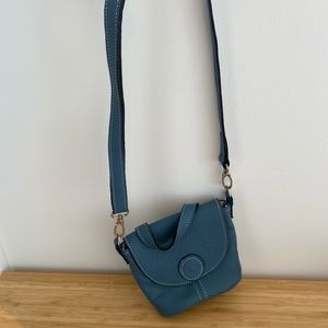 Blue mini bag handmade in vancouver